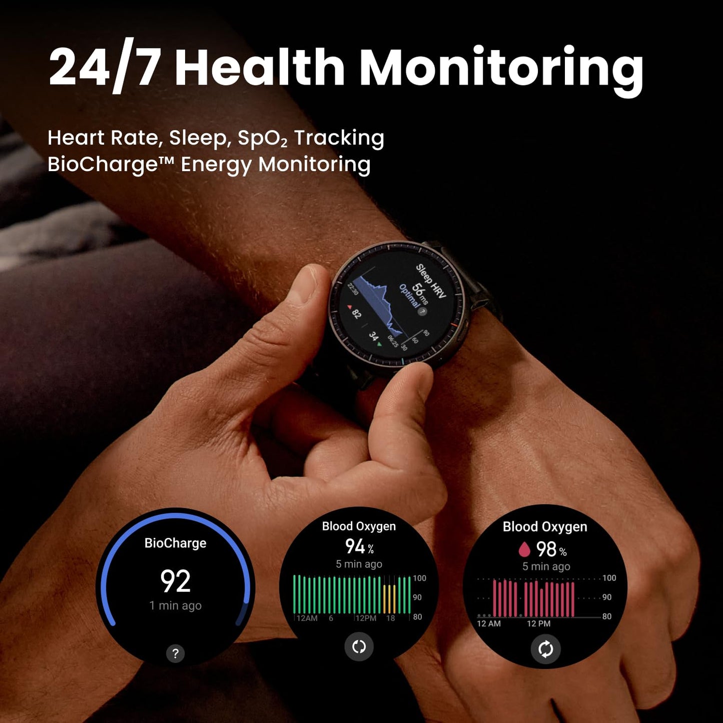 AMOLED Fitness Smart Watch with GPS and Offline Maps