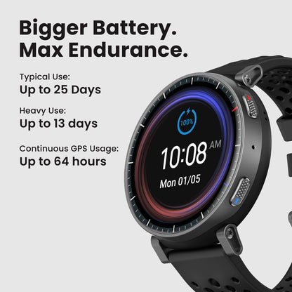AMOLED Fitness Smart Watch with GPS and Offline Maps
