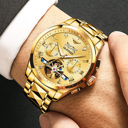 Men's Automatic Diamond Skeleton Dress Watch
