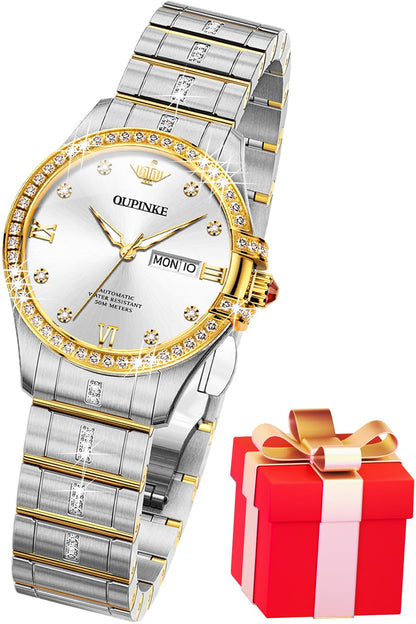 Women's Automatic Skeleton Watch with Diamond Accents