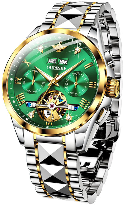 Men's Automatic Diamond Skeleton Dress Watch