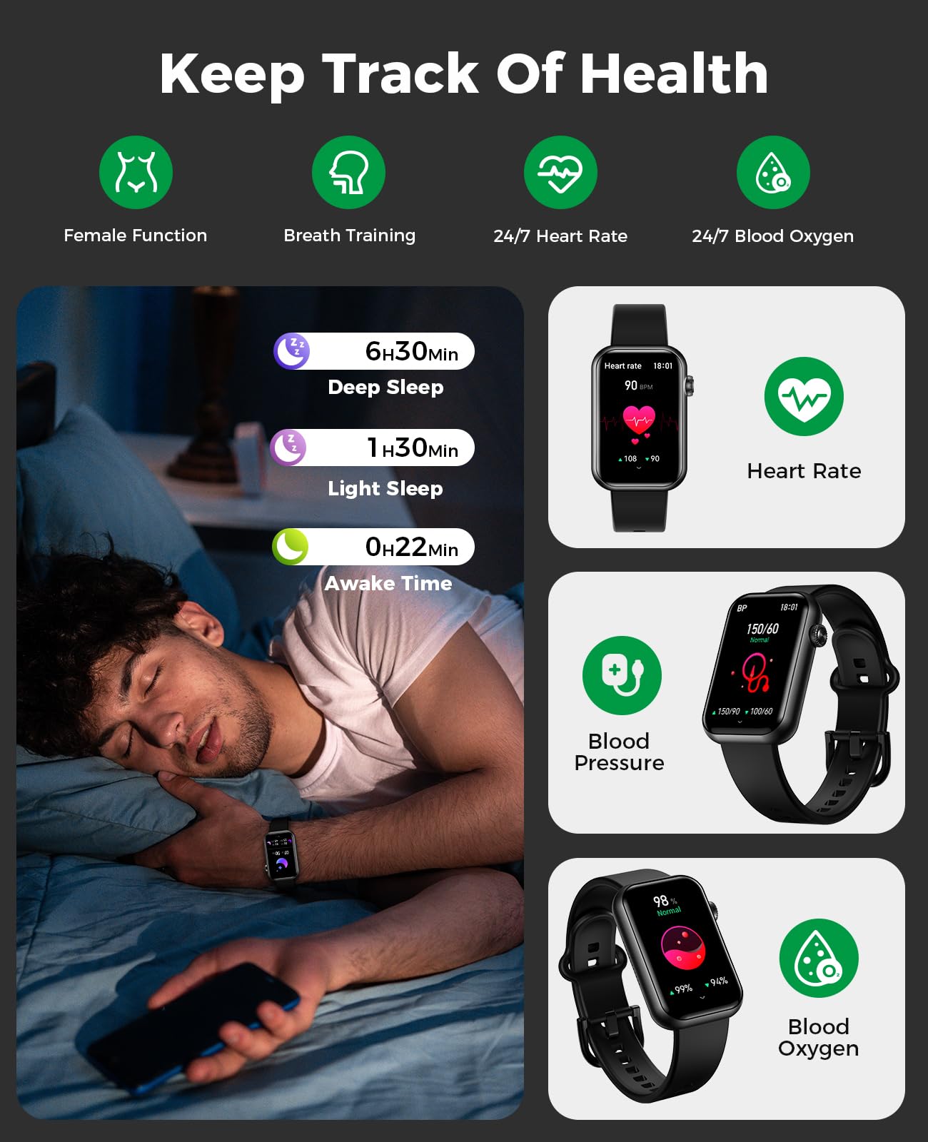 SOUYIE Smart Watch Fitness Tracker (Answer/Make Call)