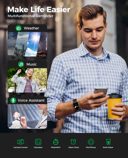 SOUYIE Smart Watch Fitness Tracker (Answer/Make Call)