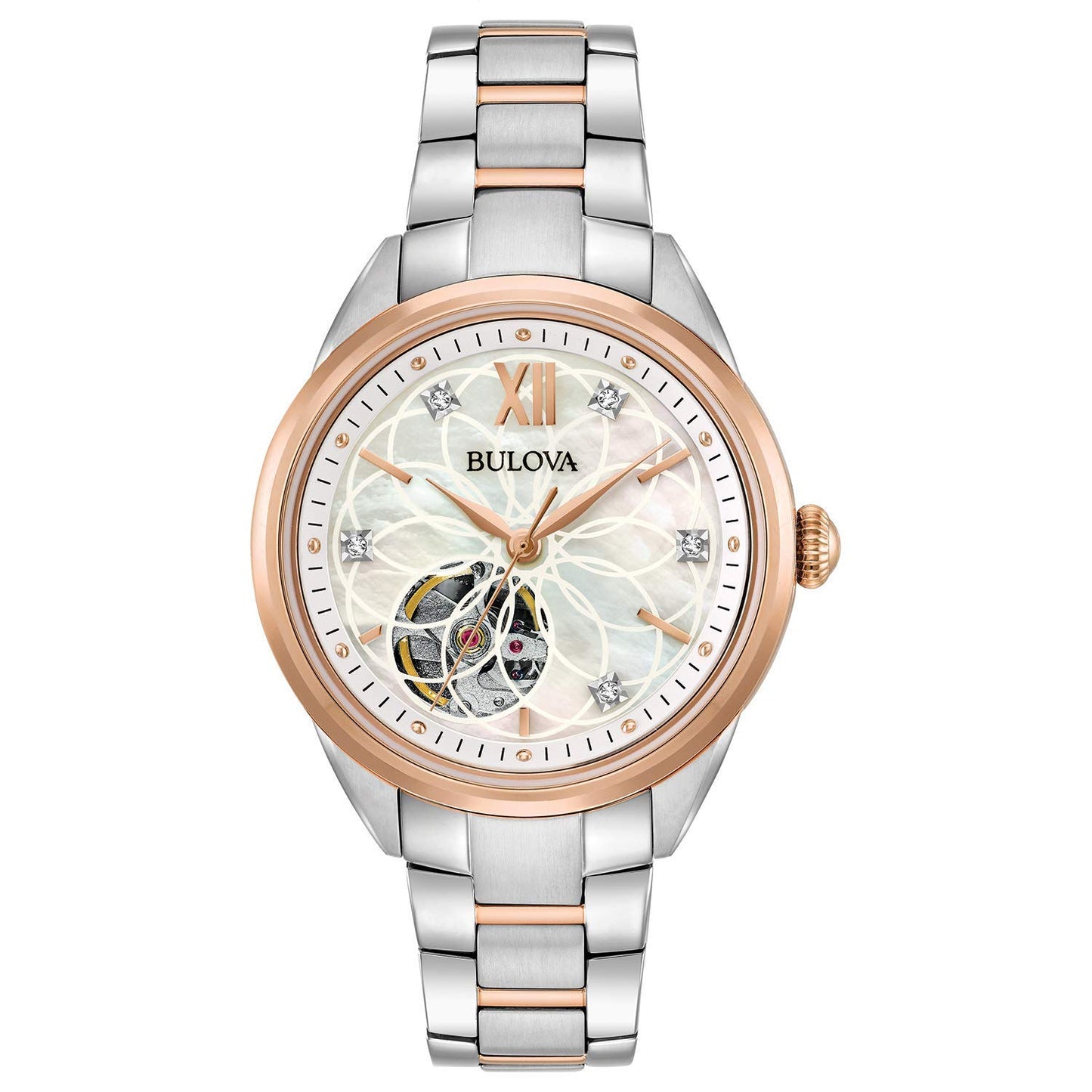 Women's Diamond Automatic Watch with Mother of Pearl Dial