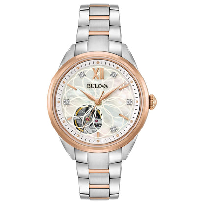 Women's Diamond Automatic Watch with Mother of Pearl Dial