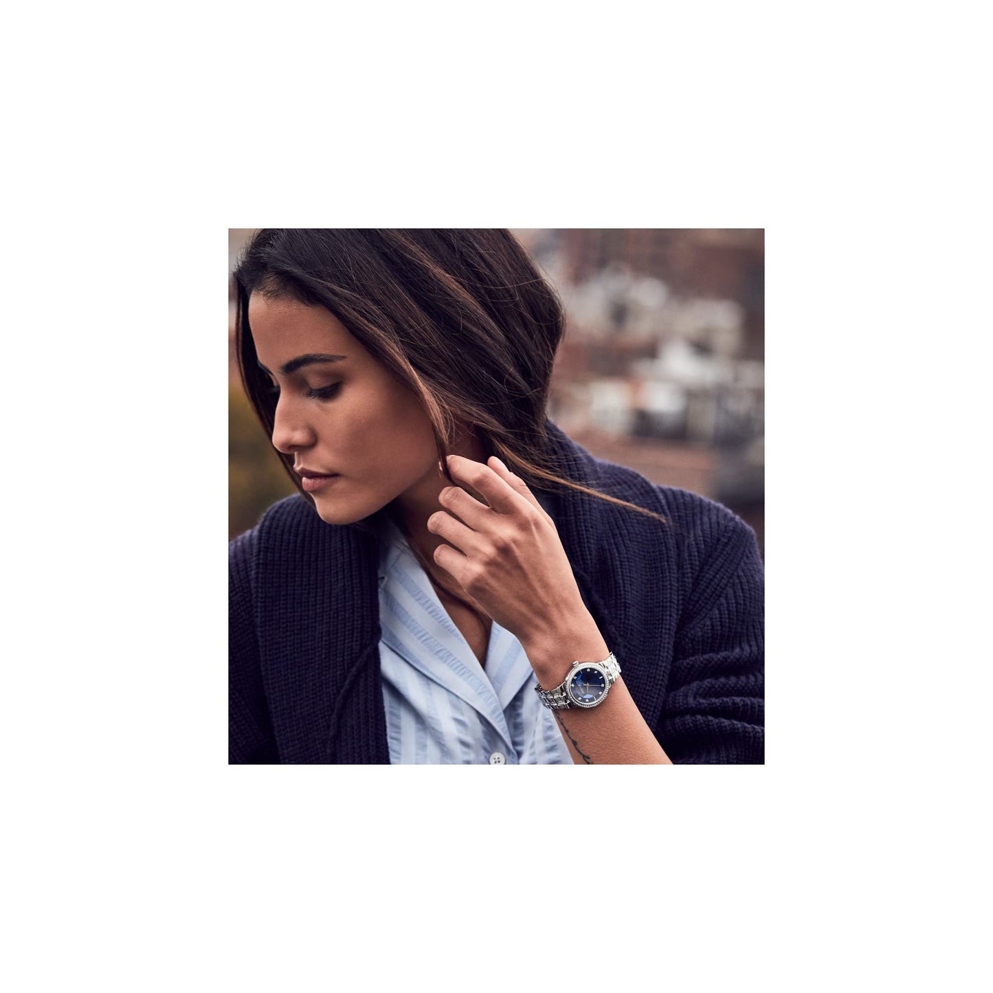 Women's Crystal Quartz Watch with Faceted Dial