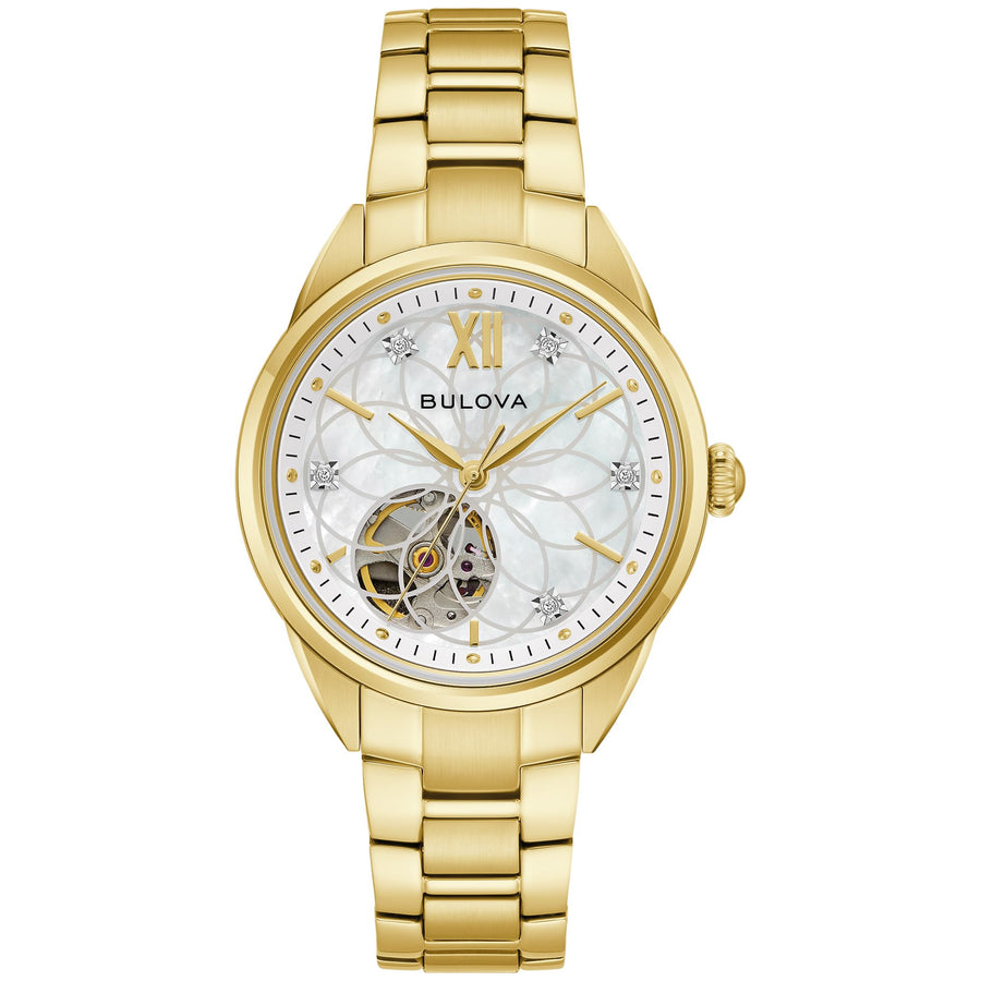 Women's Diamond Automatic Watch with Mother of Pearl Dial