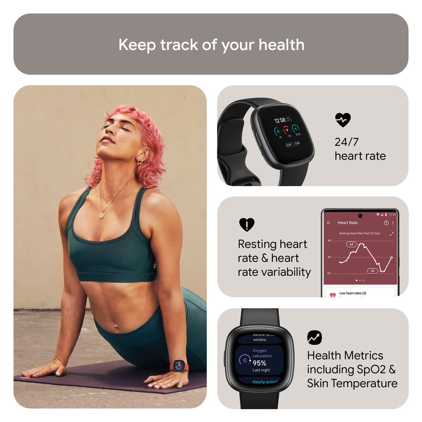 Fitness Smart Watch with GPS and Heart Rate Tracking
