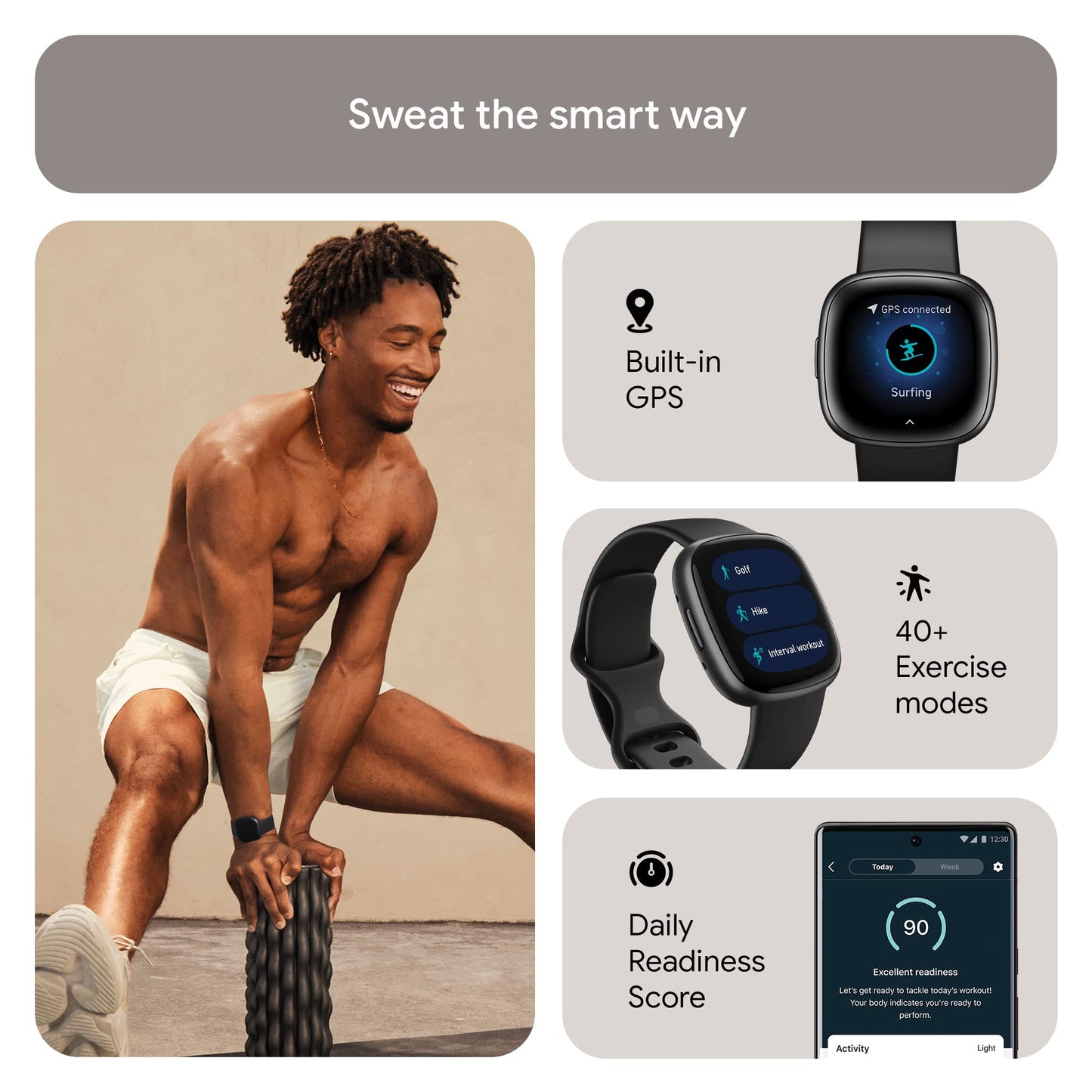 Fitness Smart Watch with GPS and Heart Rate Tracking