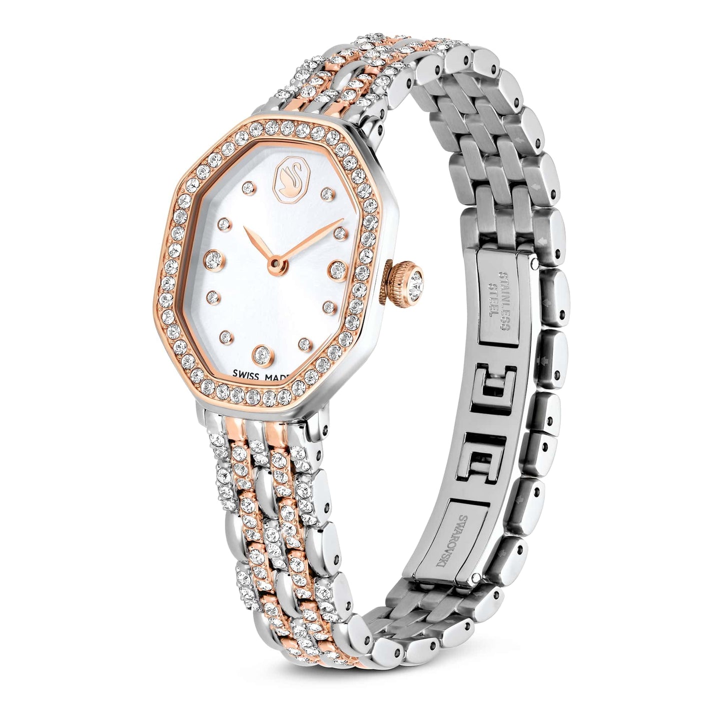 Women's Rose Gold Octagon Bracelet Watch