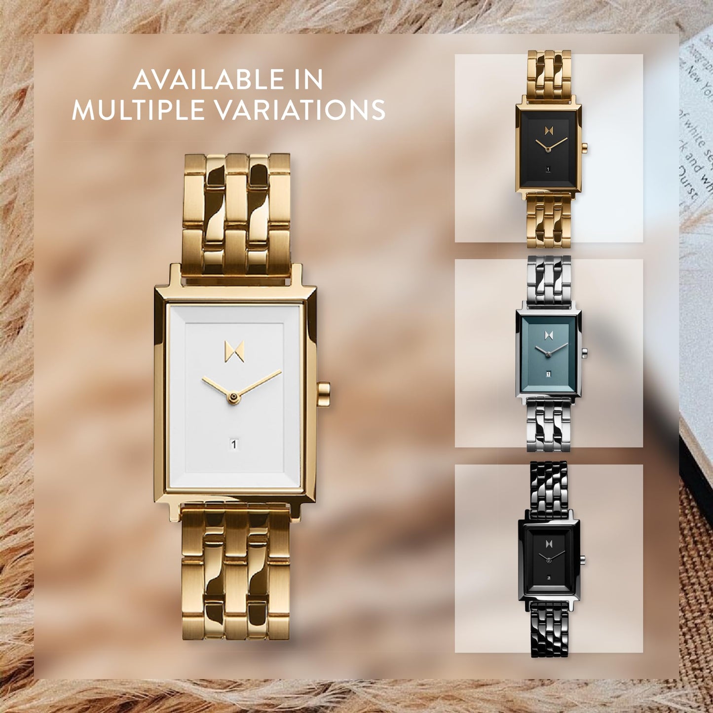 Women's Minimalist Square Watch with Interchangeable Strap